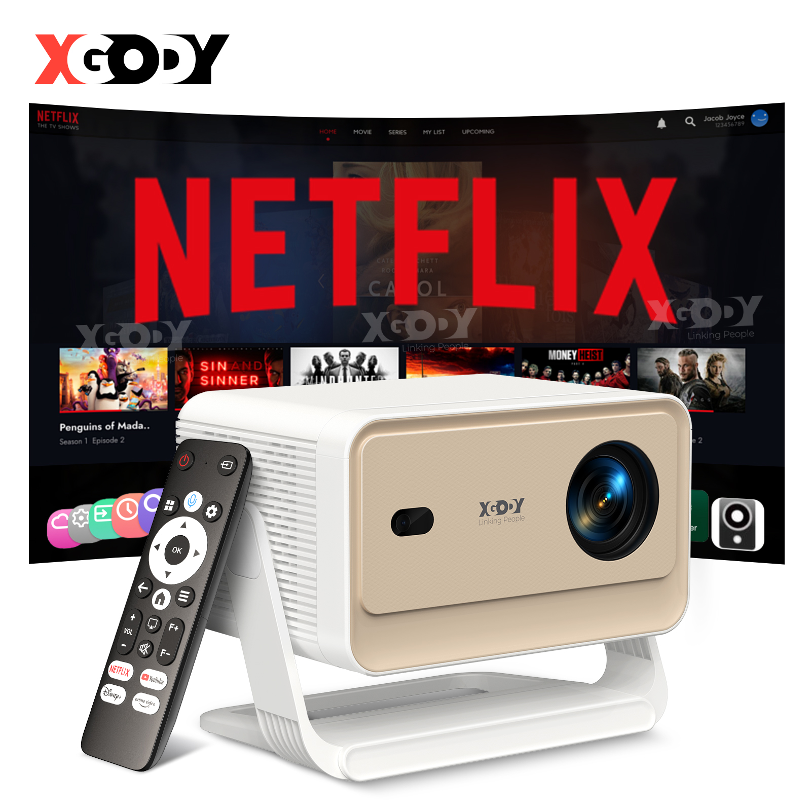 Home Cinema Movies - XGODY Projector N6/N6 Pro Netflix Officially