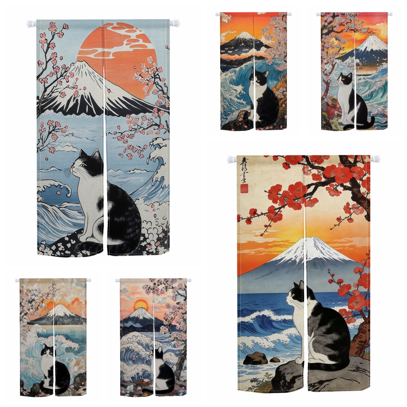 Home Cinema Glasses - Japanese Ukiyo Noren Door Curtains Cute