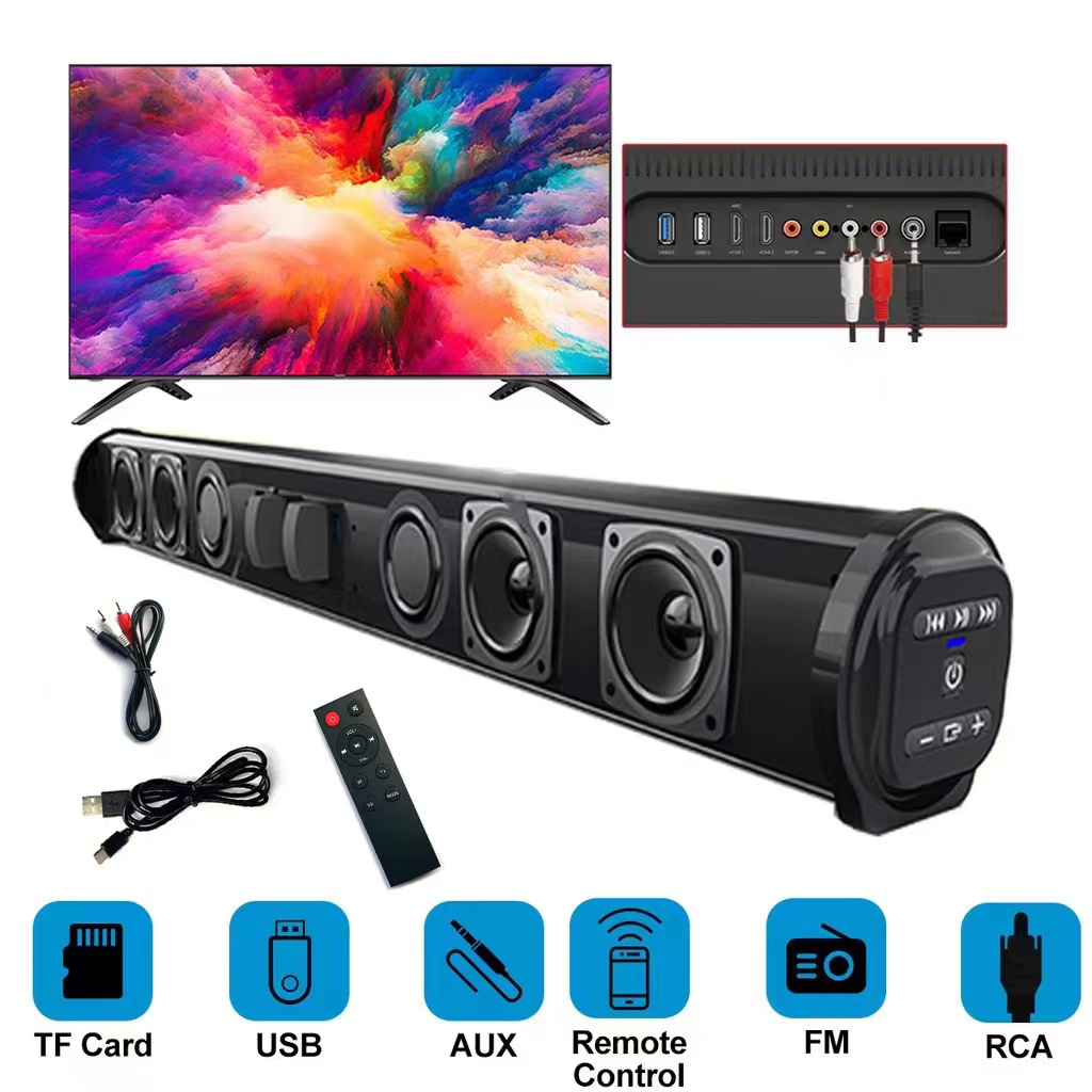 Home Cinema With Wireless Rear Speakers - TV Car Sound Bar Wired and