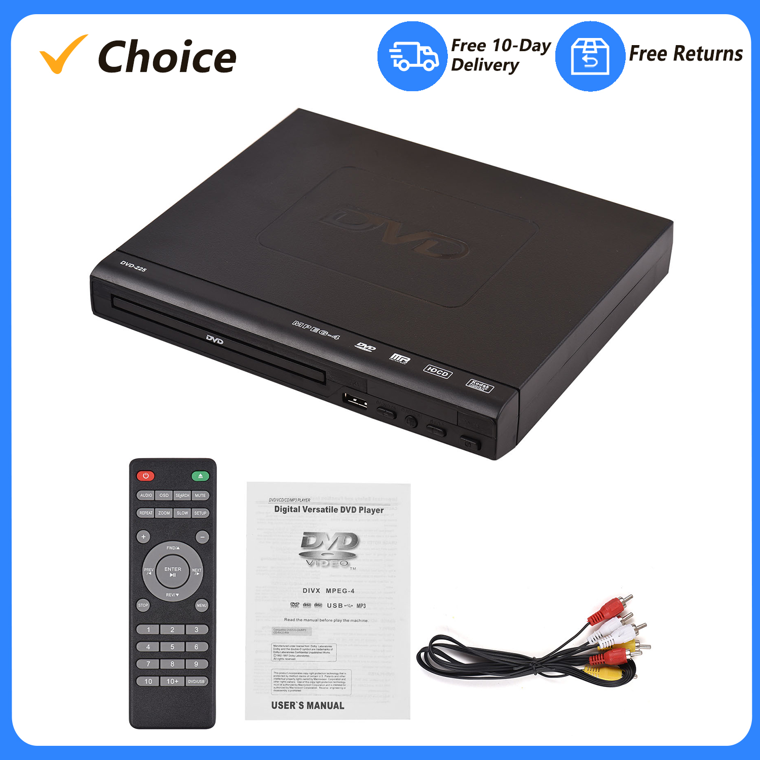 Home Cinema Dvd - DVD-225 Home DVD Player DVD CD