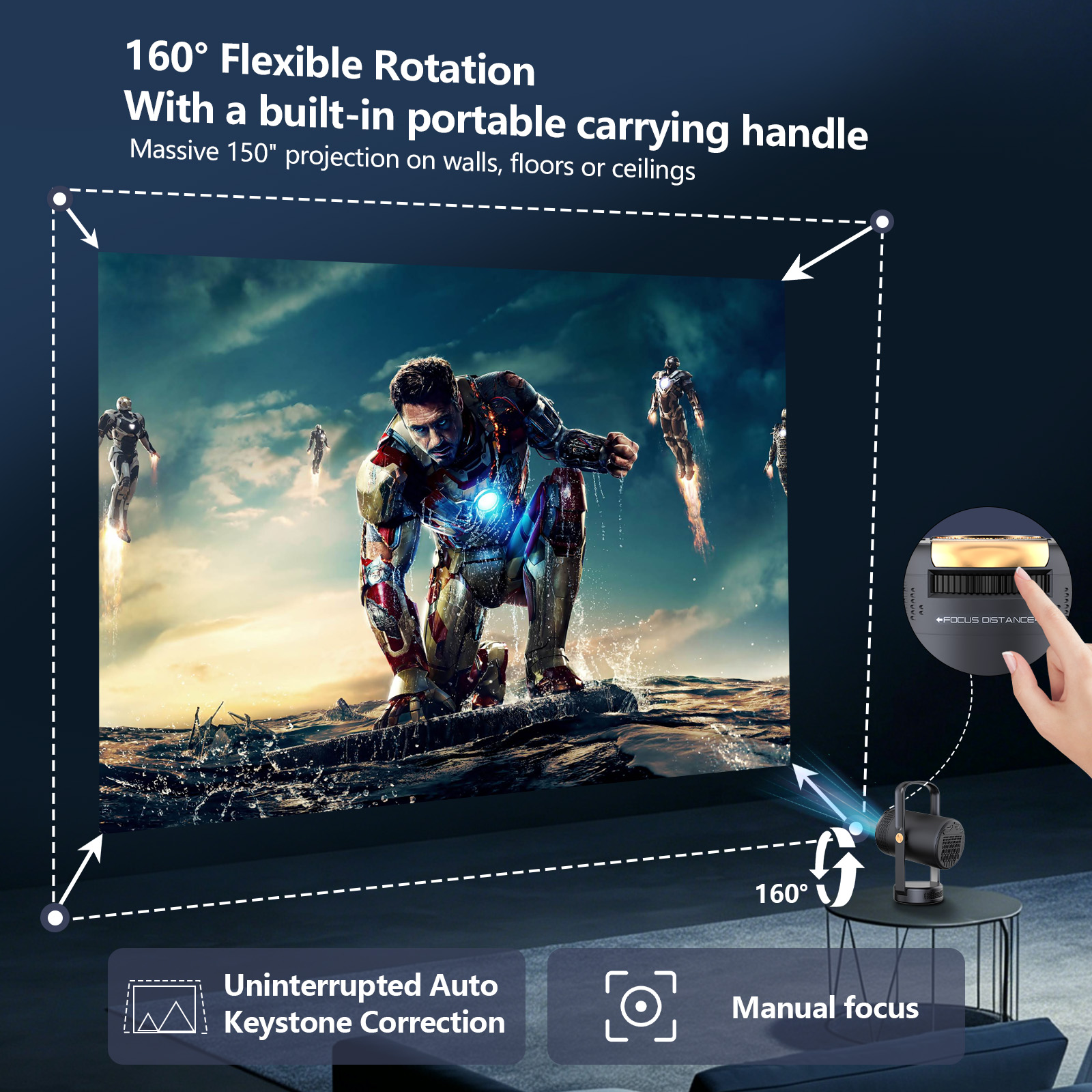 2026 New Smart Portable Projec - огляд і ціна Home Cinema Movies