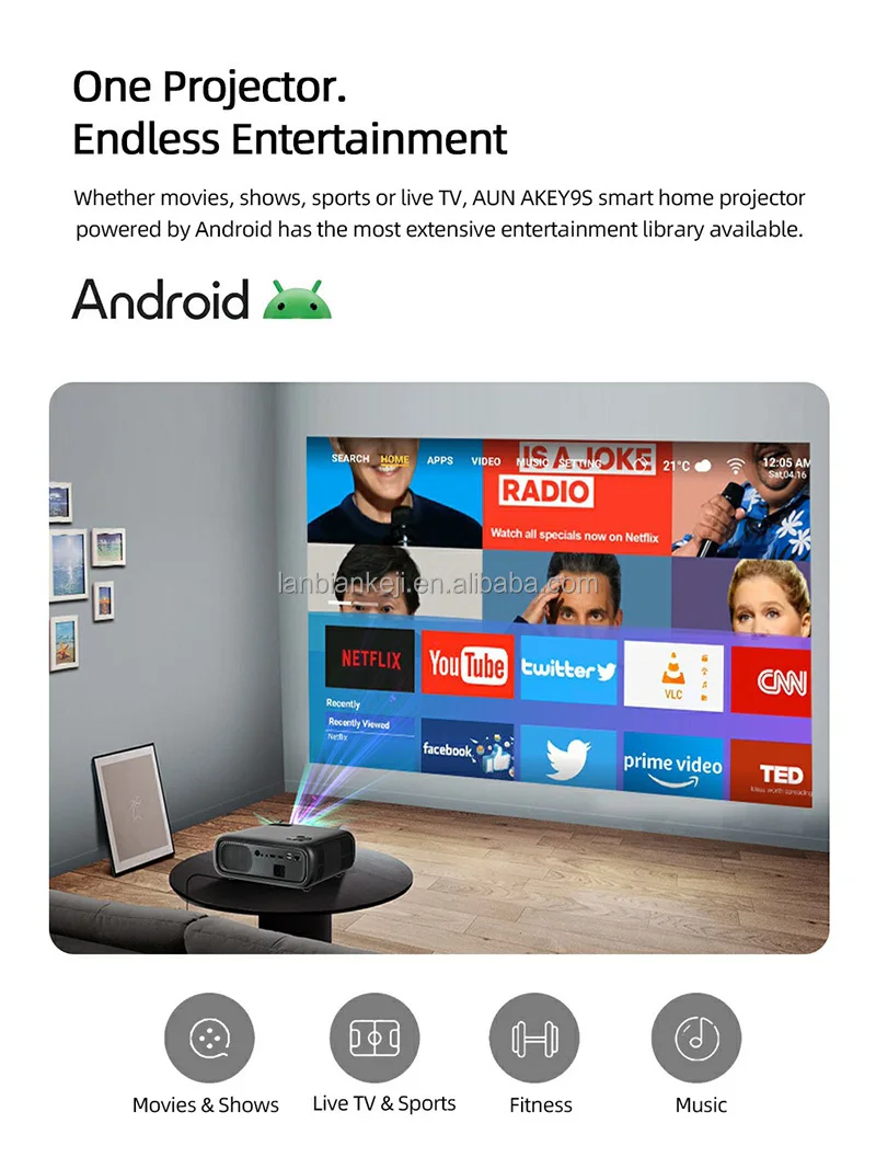 Full HD Android Projector AUN  - огляд і ціна Home Cinema Movies