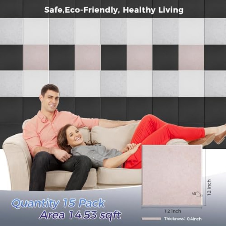 15 pcs 165dtex Microfiber Acou - огляд і ціна Acoustic Foam Panel