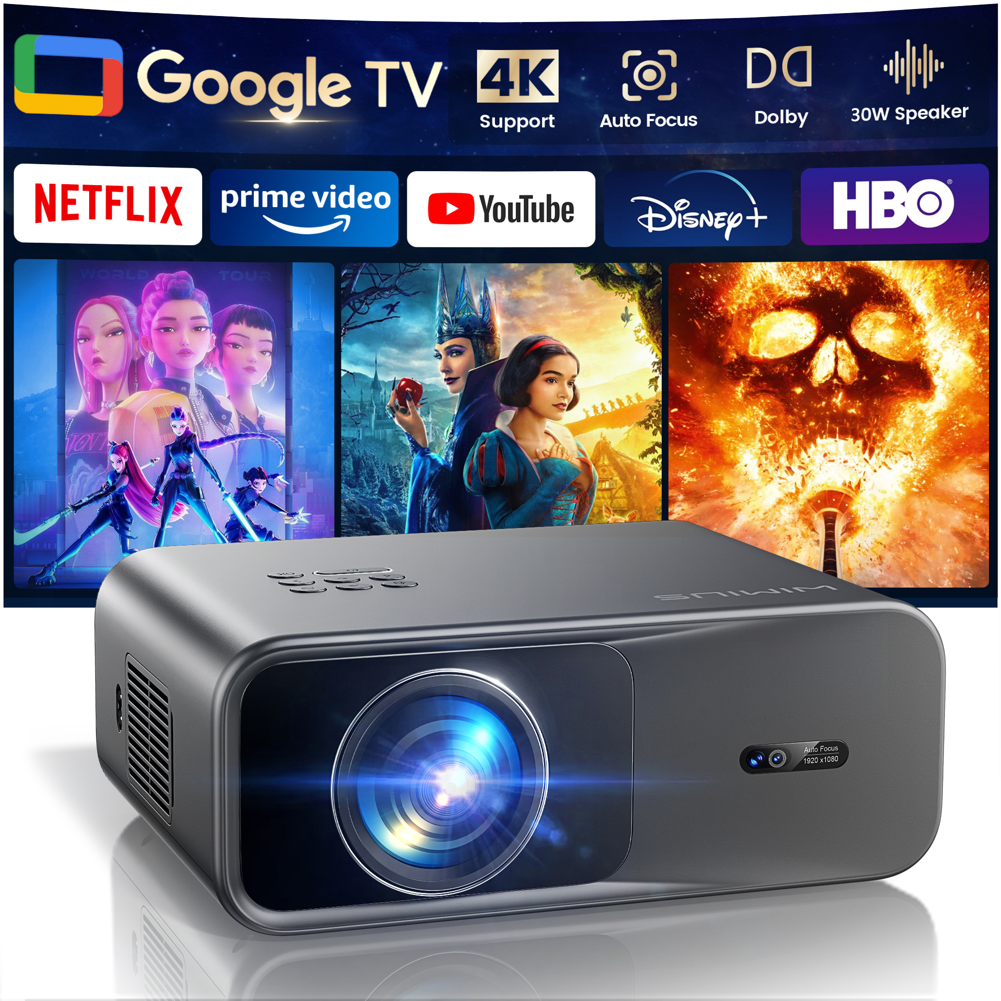 WIMIUS 1200 ANSI Projector 4K  - огляд і ціна Video Home Cinema
