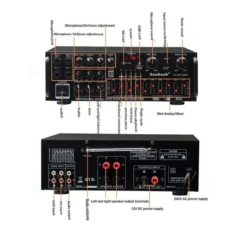 2000W bluetooth Audio Power Am - огляд і ціна Home Cinema Audio System