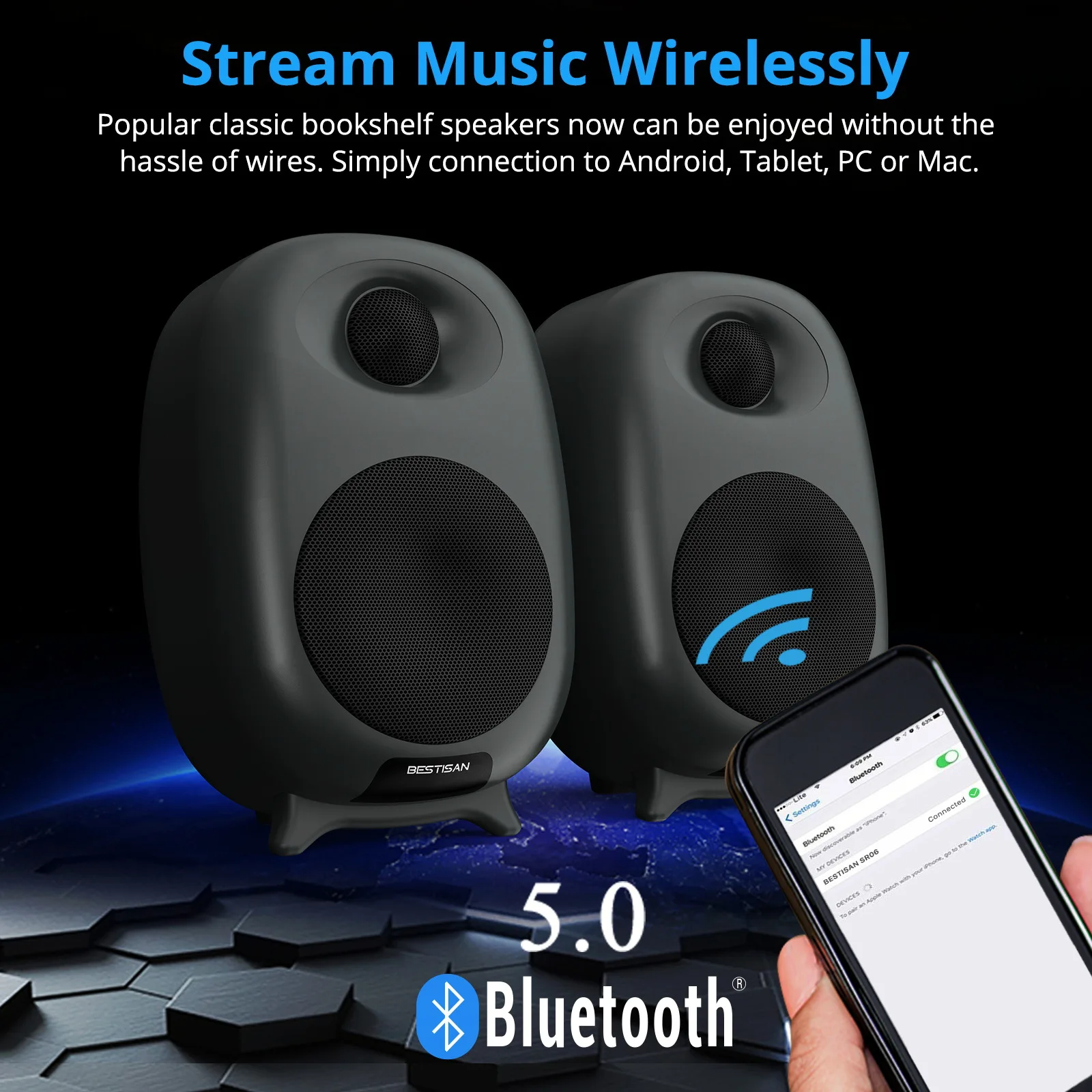 Bestisan SR06 80W Gaming Bluet - огляд і ціна Home Cinema With Wireless Rear Speakers