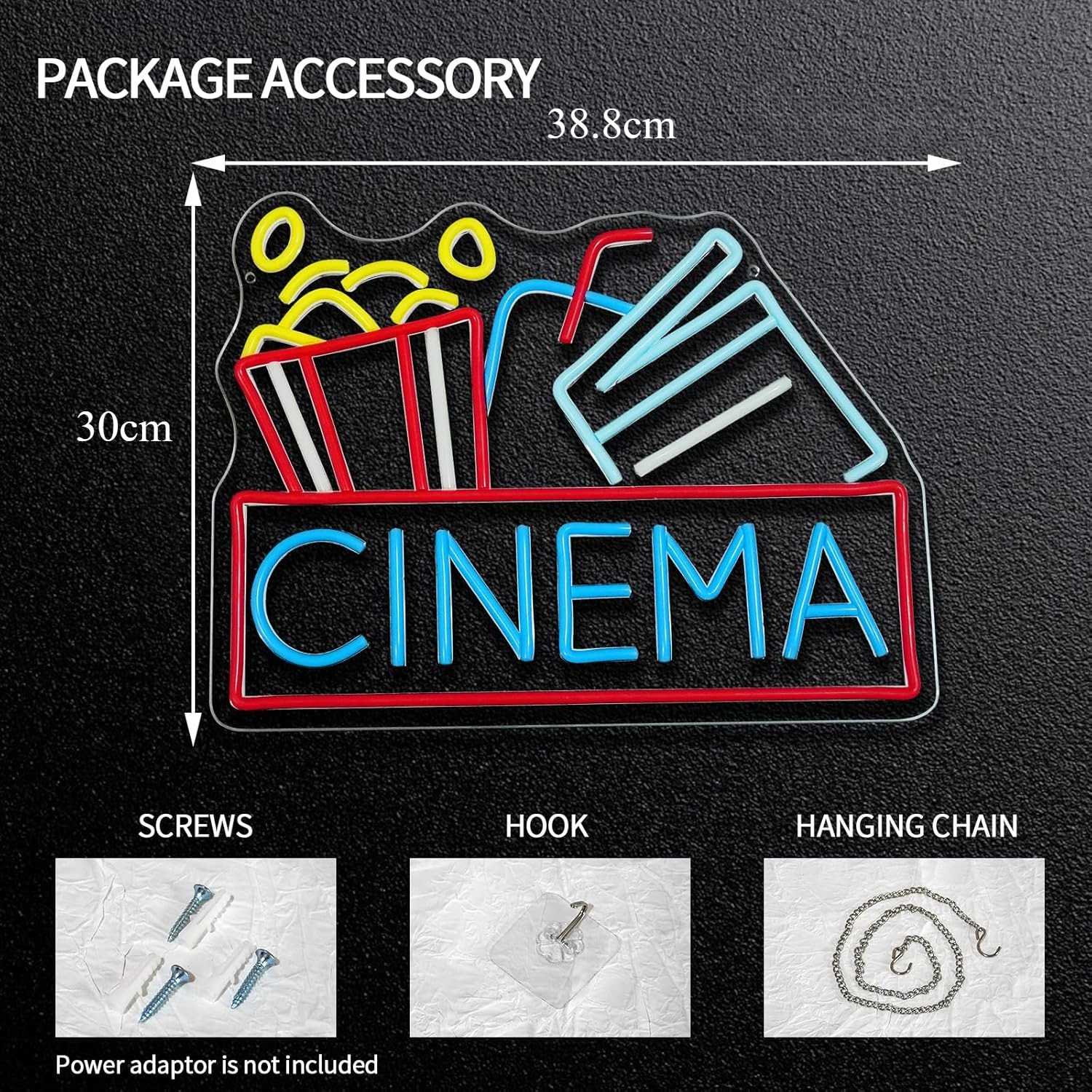 Cinema Neon Sign USB Powered L - огляд і ціна Home Cinema Movies