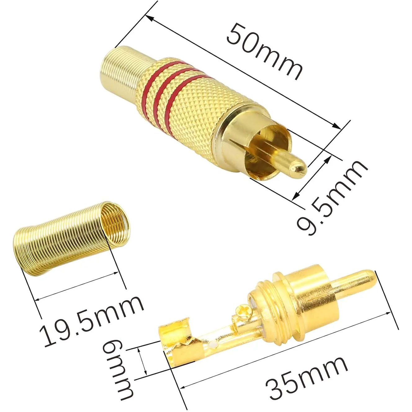 4PCS RCA Plug Gold Plated Sold - огляд і ціна Home Cinema Unit