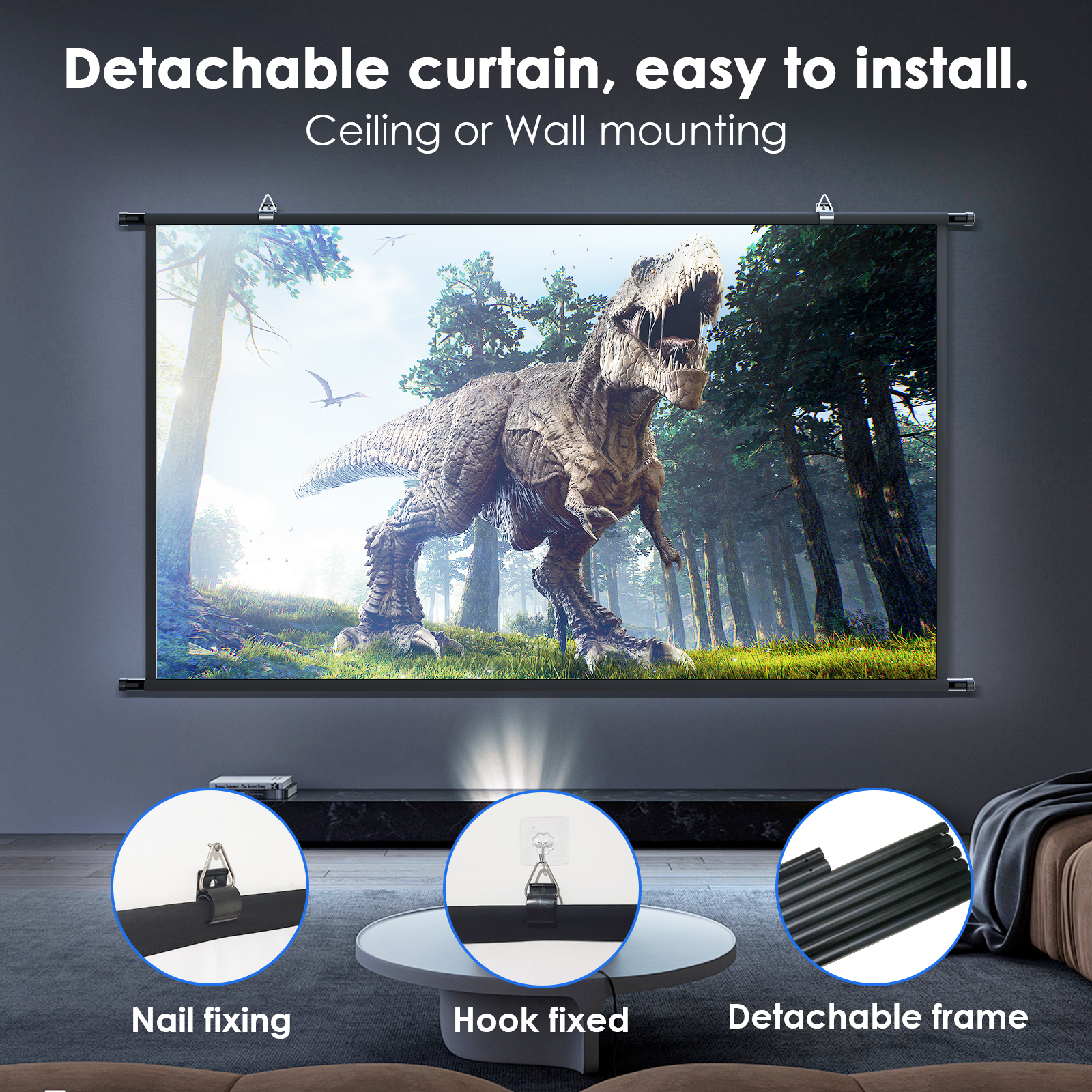 LEJIADA Wall Mounted Projector - огляд і ціна Home Cinema Blanc
